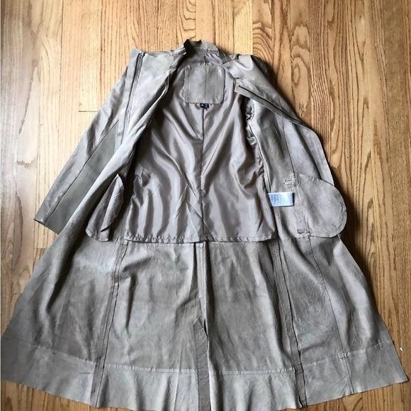 Beautiful Leather Taupe Duster Jacket - Picture 7 of 10